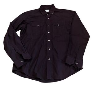 Men's BATCH Burgundy Merlot Chocolate Brown Long Sleeve Button Down Shirt